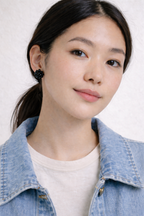 black vintage seed bead earrings at Blue Sparrow Shop on woman wearing denim jacket 