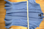 blue lightweight cardigan with peplum waist measuring 36" bust 