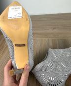 Rhinestone look angle boots | Glitter event boots close up showing price tag