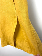 bottom of hem  detail on Made in Italy Alessia Santi Linen Wide Leg Pants 