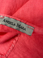 brand label tag on 100% Linen Angela Mara  Made in Italy Linen Top | Size M at Blue Sparrow Shop 