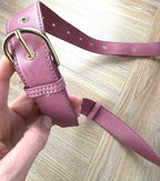 buckle on Matt & Nat Pink Belt Bag | Vegan Leather Crossbody Sling
