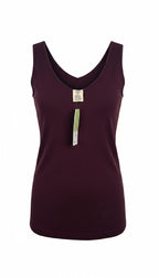 burgundy coloured Bamboo Tank top by C'est Moi at Blue Sparrow Shop 