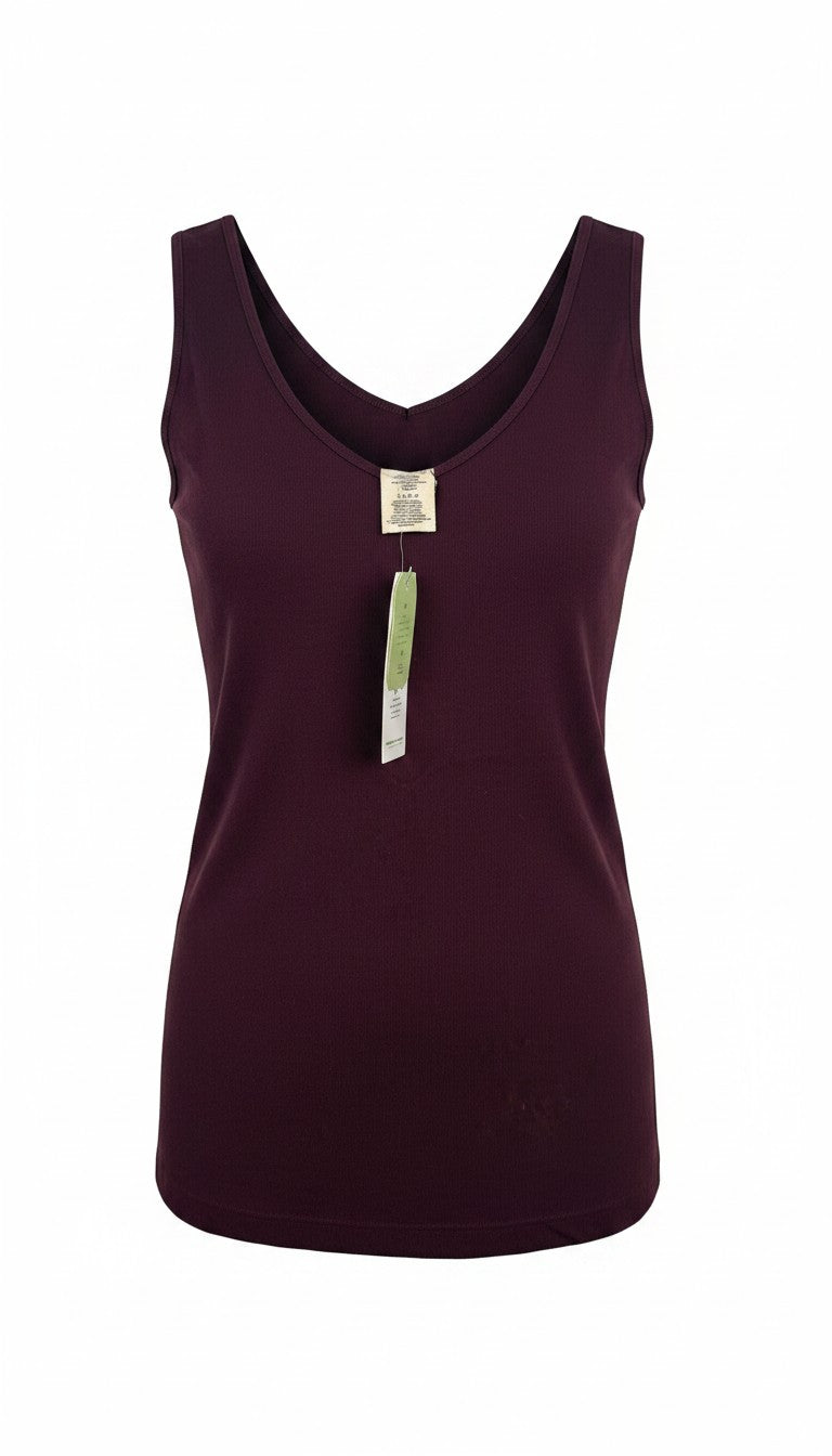 burgundy coloured Bamboo Tank top by C'est Moi at Blue Sparrow Shop 