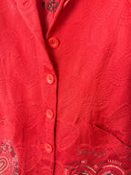 button front of Desigual Y2K red jacket 