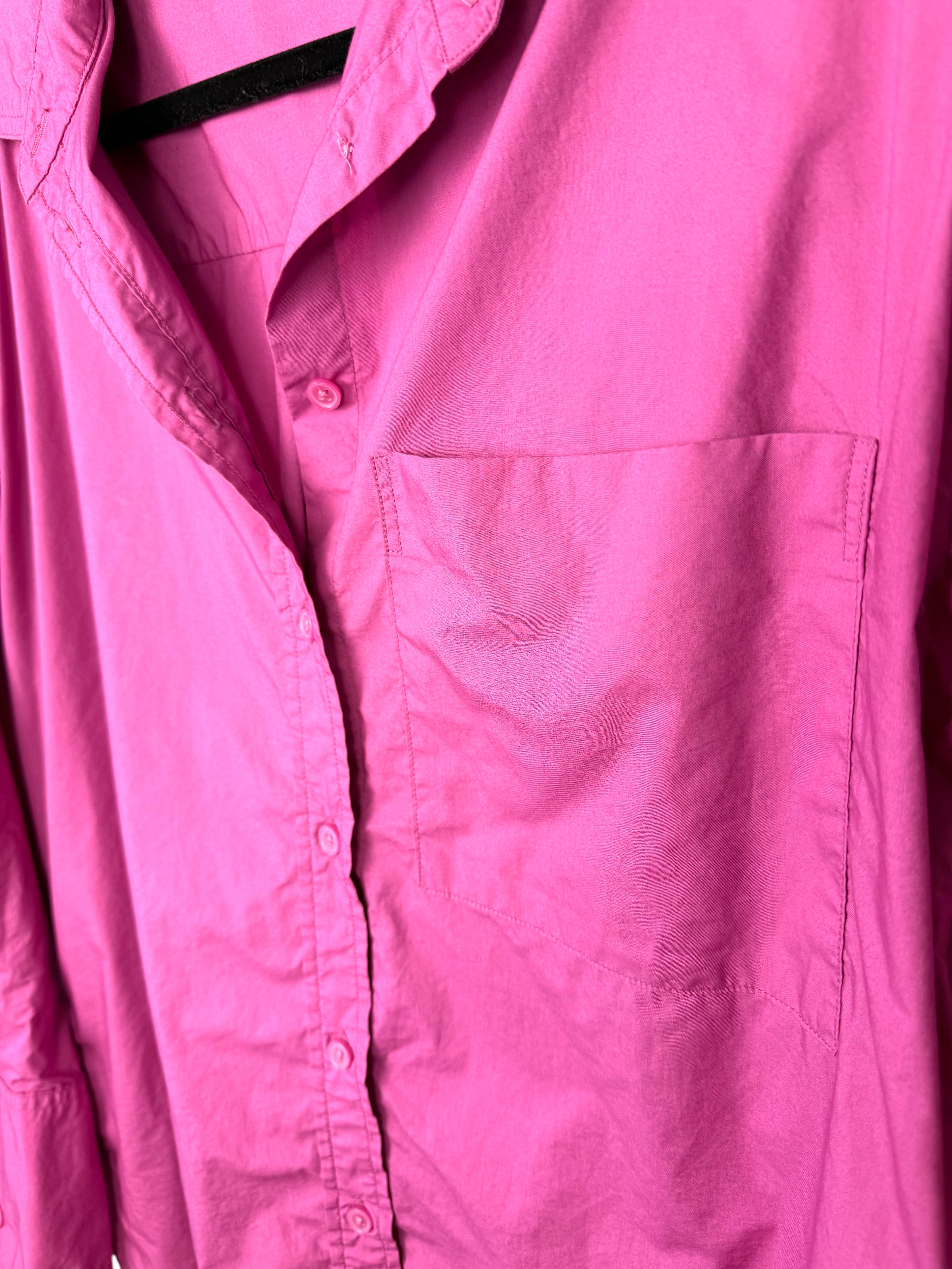 button front on 100% Cotton Banana Republic Pink Button Front Shirt | Oversized at Blue Sparrow Shop