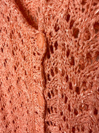 button detail on front of Vintage Crochet Hand Knit Cardigan