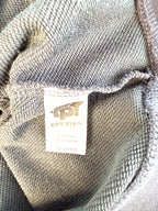 care tag inside cropped sweatshirt with motivational saying on front 