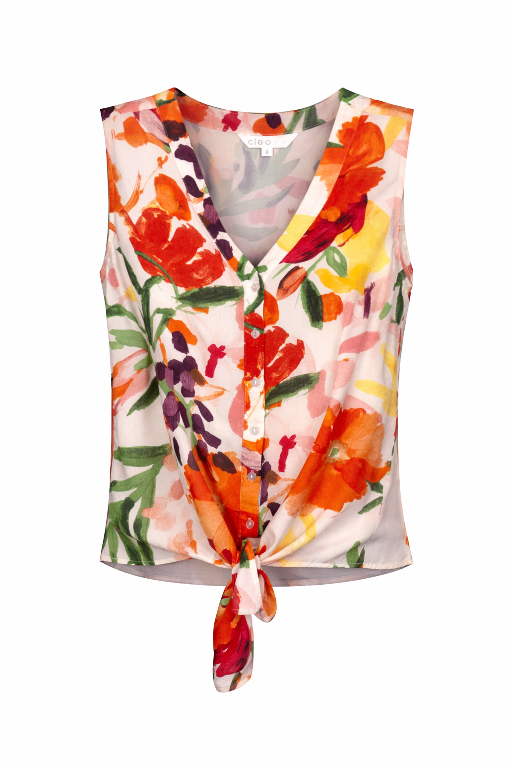Cleo Floral Tie-Front Blouse | Size S at Blue Sparrow Shop