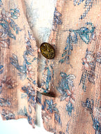close up of buttons on Nina Leonard Mesh Lightweight Cardigan| Size L at Blue Sparrow Shop 