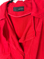 close up of collar on Zara 100% Linen Jacket | Size M at Blue Sparrow Shop 