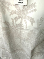 close up of embossed pattern on NWT Palm Tree Embroidered Cami | Size L at Blue Sparrow Shop