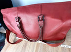 close up of front of Ted Baker London Leather Weekend Travel Duffle Bag