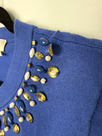 close up of loose stone on Kate Spade New York 100% Cotton Cardigan  at Blue Sparrow Shop 