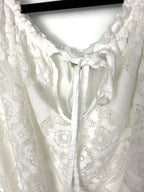 close up of neckline on Astrid Italian Lace Boho Cottagecore Blouse