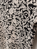 close up of pattern on Joules Black & Cream Floral Jacquard Tunic Dress | Size 8
