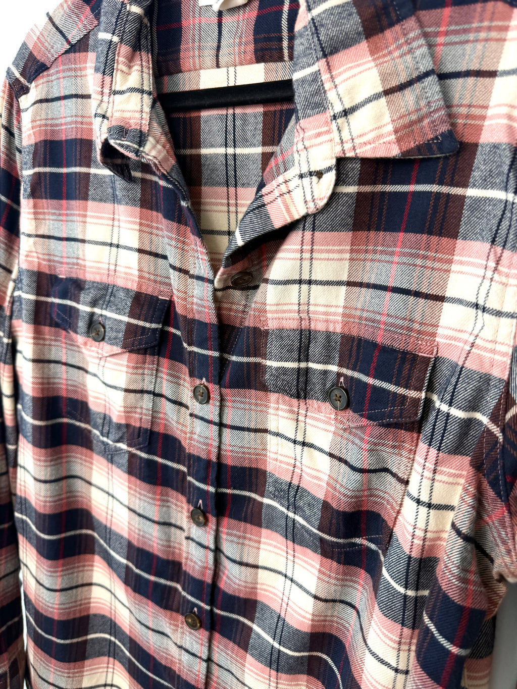 close up of pocket detail on 100% Organic Cotton Tilley Plaid Shirt | Size XL