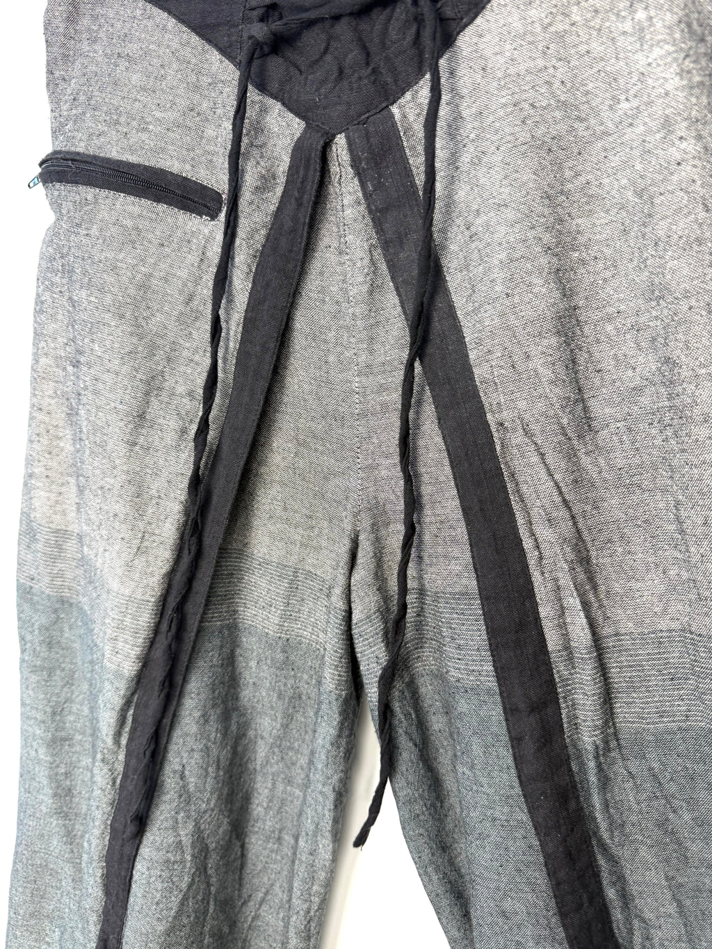 close up of waistline on Pandora Beyond Fair Trade Wide Leg Wrap Pants 