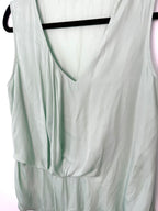 collar and pleated front detail on flattering drapey sleeveless top Edit by Jeanne Beker | Size M at Blue Sparrow Shop Canadian Resale Reimagined