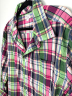 collar close up on 100% Cotton Plaid Button-Up Oversized Boyfriend Shirt | Gymboree | Size L at Blue Sparrow Shop