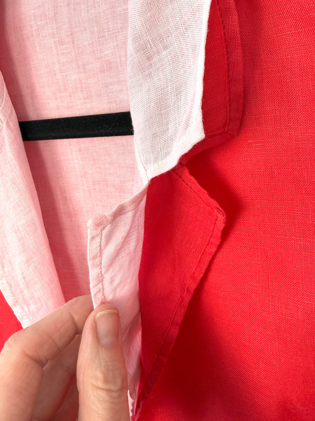 collar detail 100% linen reversible lightweight jacket  2