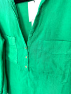 collar detail on NWT Zara 100% Linen Shirt | Size M at Blue Sparrow Shop 