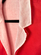 collar detail on reversible statement hot pink jacket modern minimalist style