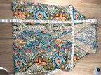 colourful paisley bohemian blouse with crochet lace neckline measuring 26" shoulder to hem and 40" bust 