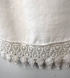 cotton lace hem on 100% Linen Made in Italy Lungo L'Arno Sleeveless Top | Size L at Blue Sparrow Shop
