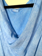 cowl neckline of Italian-Made Draped Cowl-Neck Tank