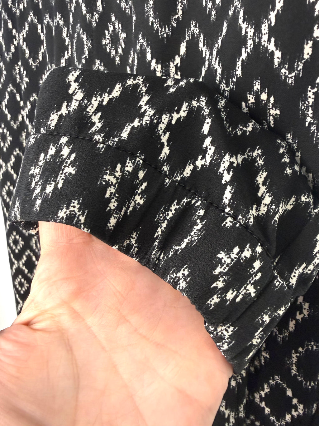 cuff detail on Banana Republic Ikat Print Pants 