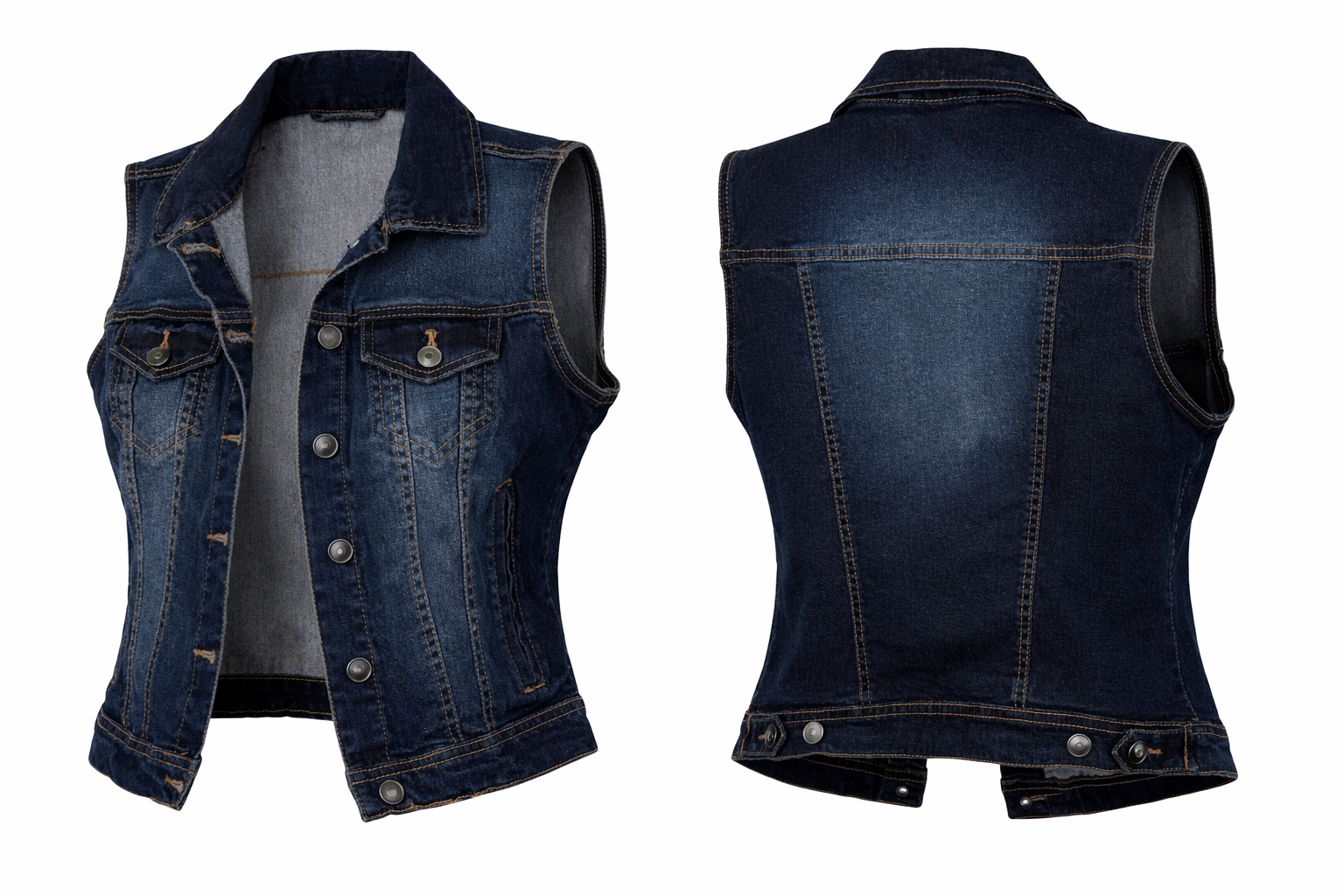 Dark Wash Denim Vest | Size M at Blue Sparrow Shop
