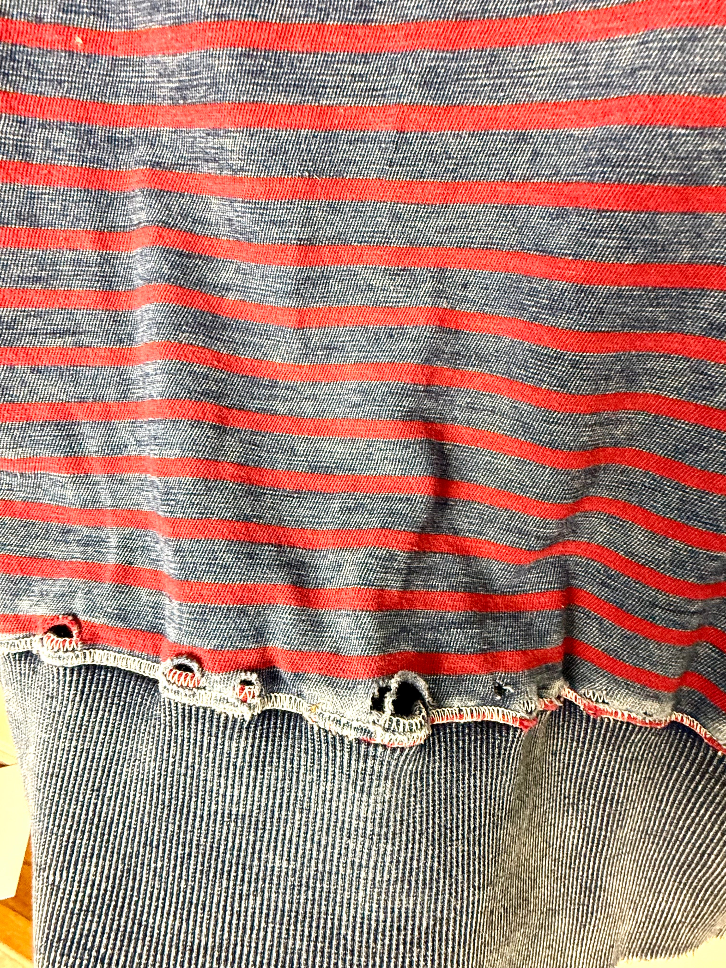 distressed hem on Michael Stars Intentionally Distressed Cotton Sweatshirt