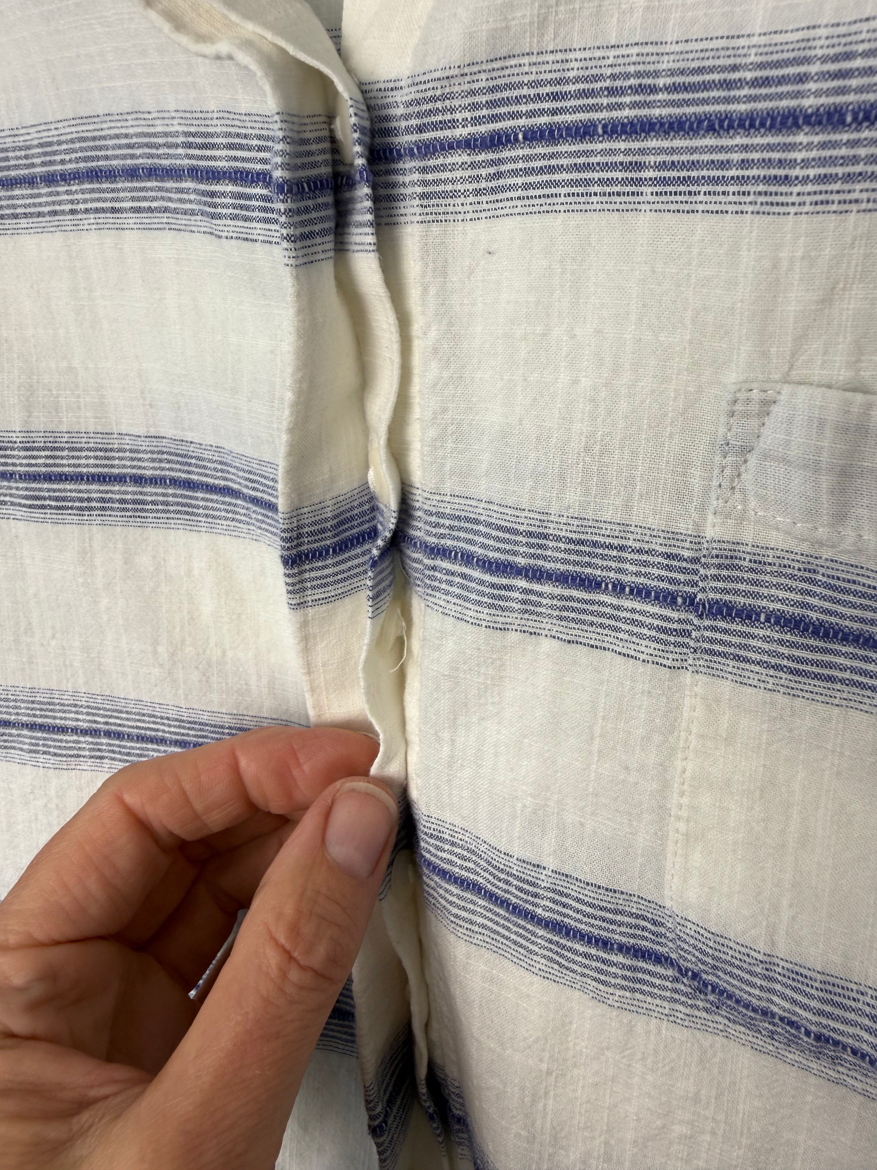double set of buttons on 100% Cotton Marks & Spencer Striped Top | Size M 