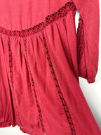 dress detail on  American Eagle Outfitters Crochet-Trim Boho Dress | Size S at Blue Sparrow Shop 