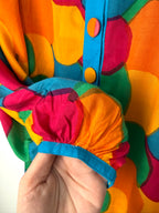 elastic cuff detail colourful abstract top/dress