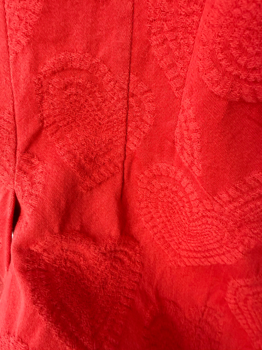 embossed heart pattern on Y2K Desigual jacket 