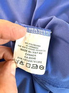 fabric tag inside Sympli Made in Canada V-Neck Empire Waist Midi Dress | Periwinkle Blue | Travel Wear | Size 10 at Blue Sparrow Shop