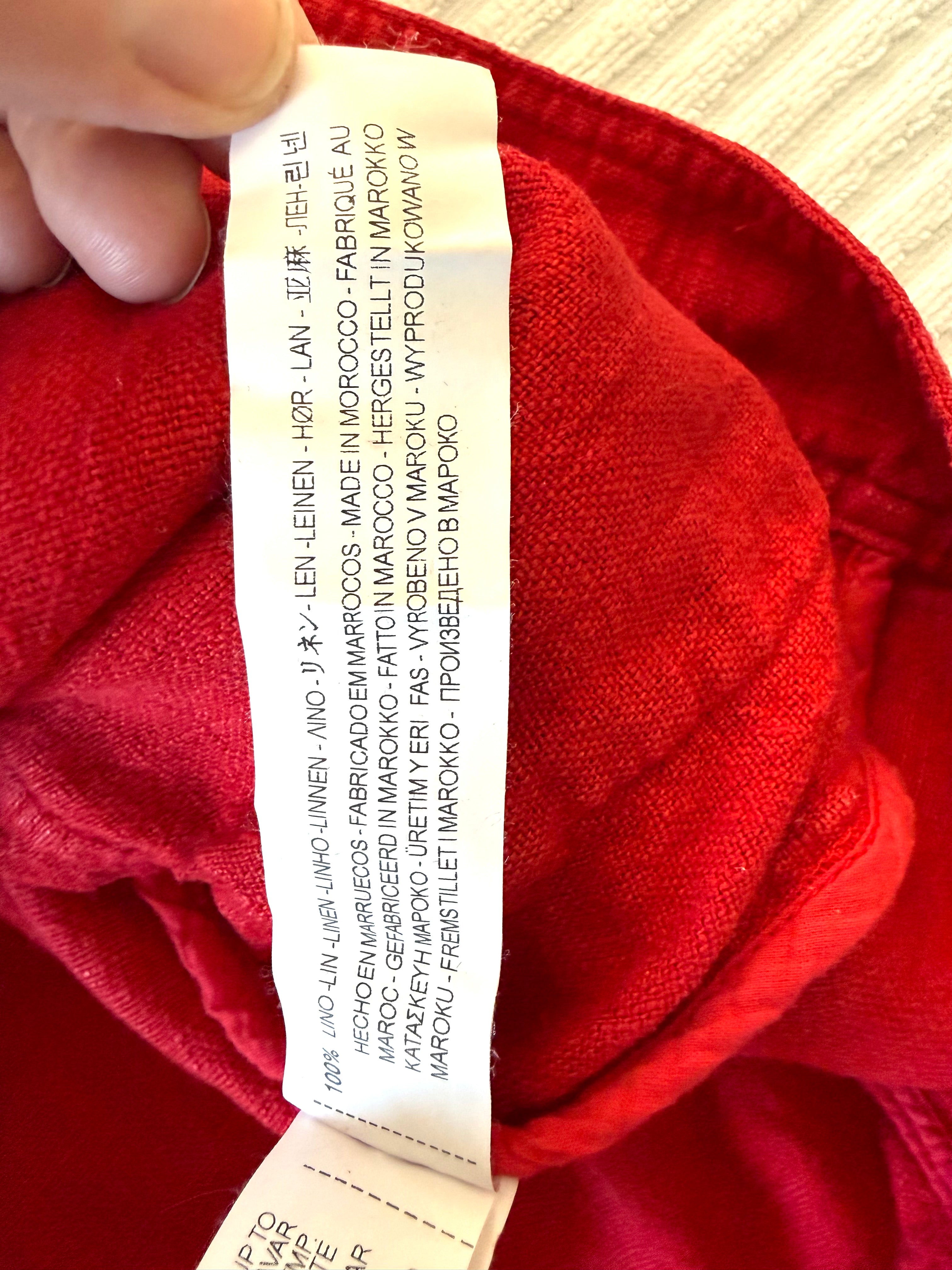 fabric tag inside Zara 100% Linen Jacket | Size M at Blue Sparrow Shop 