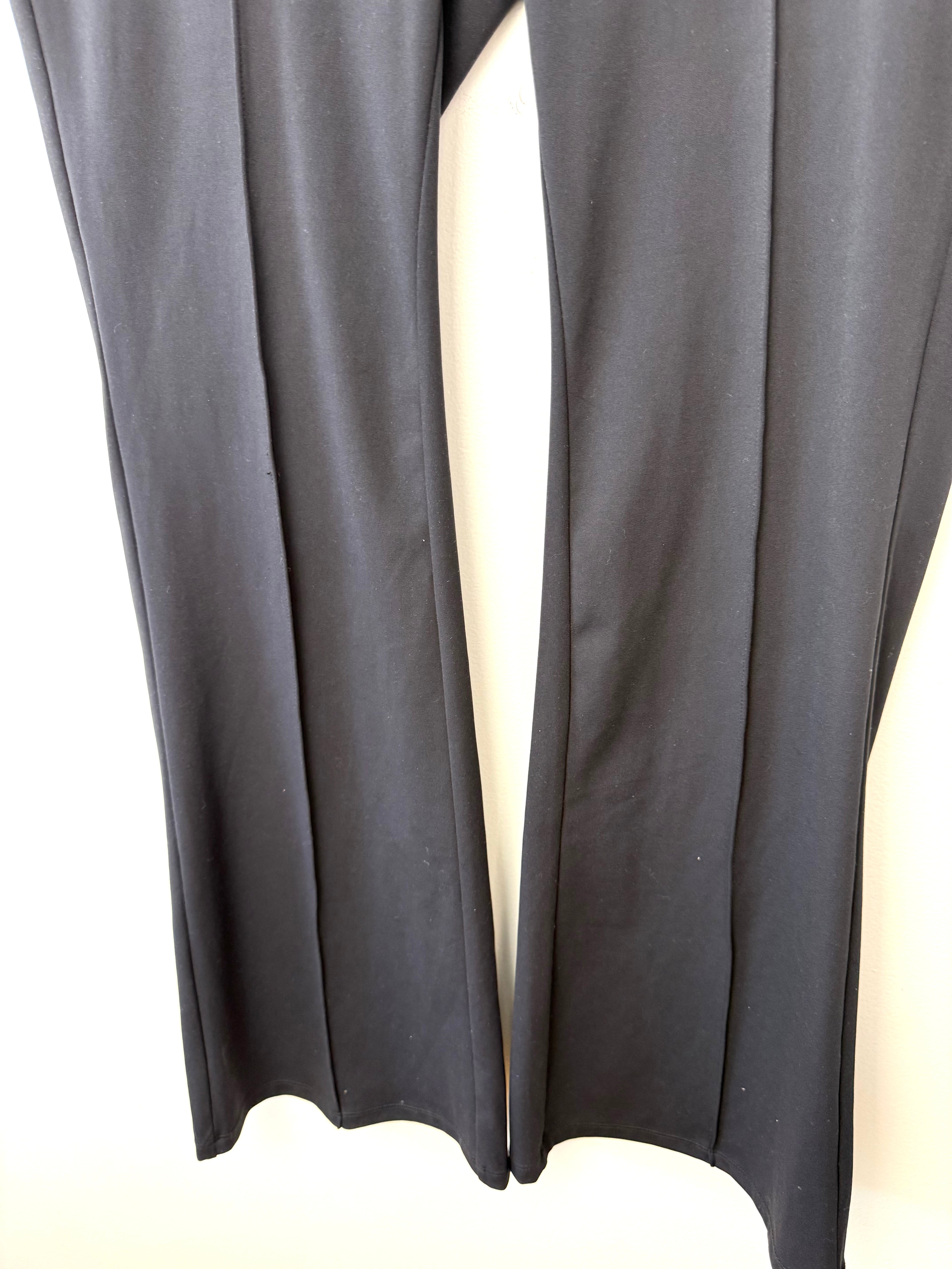 flared bottom on Halara Flared Petite Black Stretch Pants | Size L at Blue Sparrow Shop