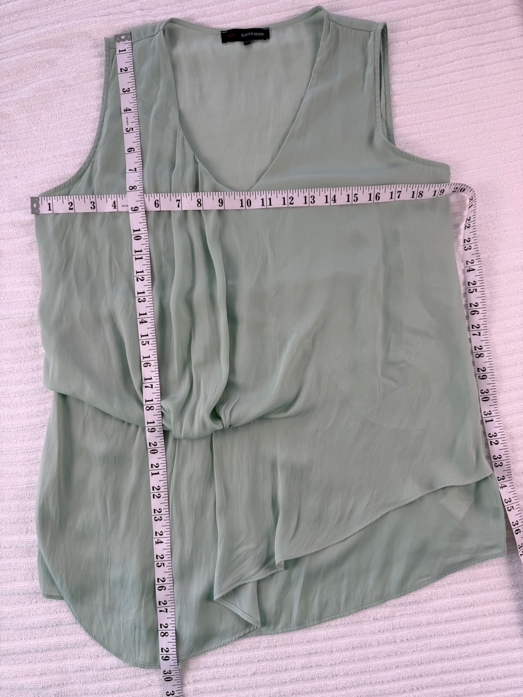 flattering drapey sleeveless top Edit by Jeanne Beker | Size M at Blue Sparrow Shop Canadian Resale Reimagined measuring 40" bust and 30" shoulder to hem 