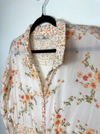 floral collar detail on Dex Smocked Waist Romantic Midi Dress | Size L at Blue Sparrow Shop