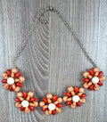 floral statement necklace with clustered flower design