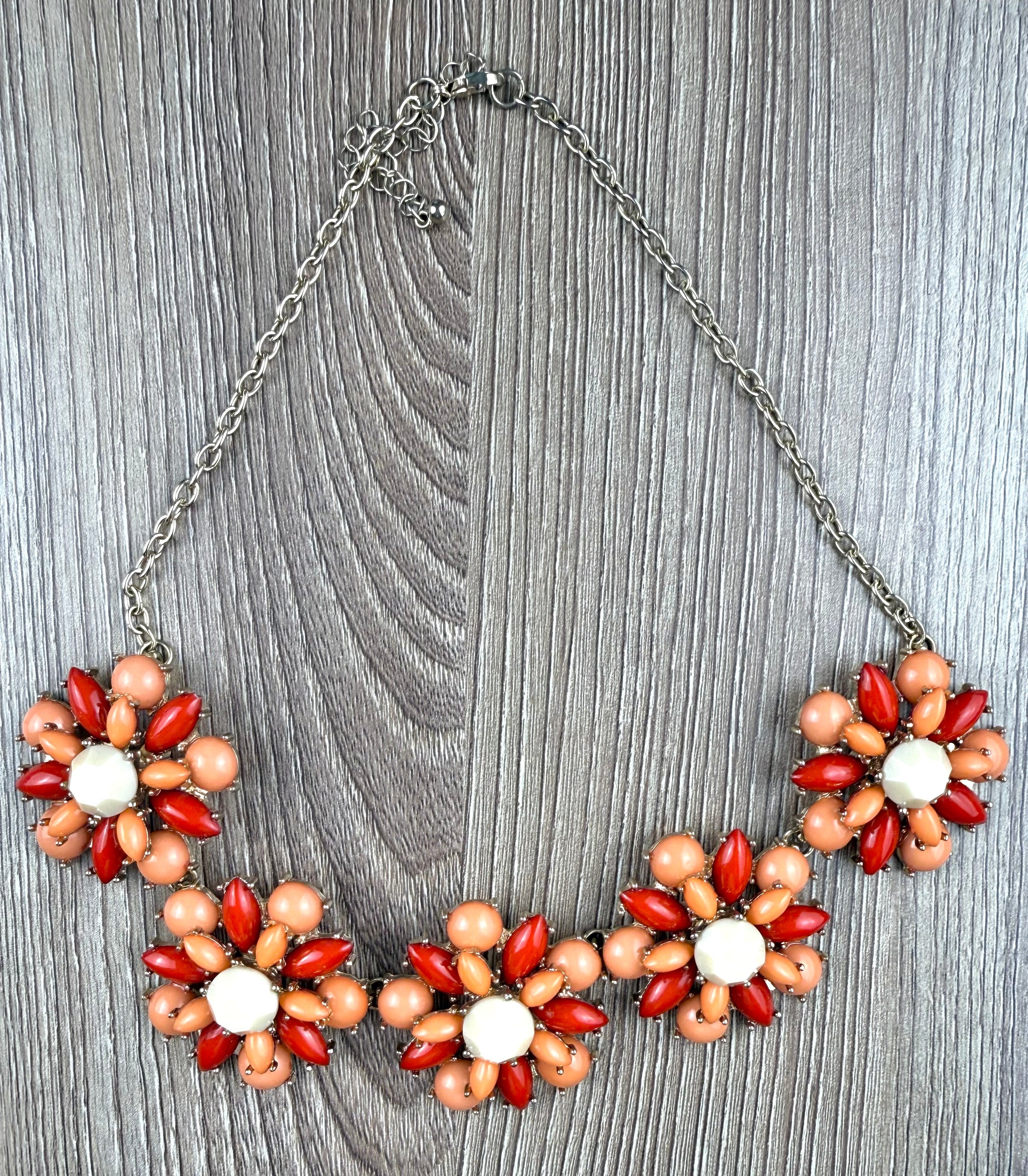 floral statement necklace with clustered flower design