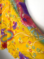 flow of 80% Silk Reversible Tropical Floral Wrap Skirt  at Blue Sparrow Shop