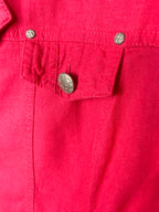 front button detail on Conrad C Collection fuchsia linen blend utility jacket women size 18 button front lightweight blazer