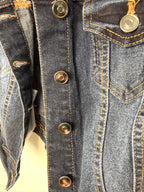 front button detail on Y2K denim vest 