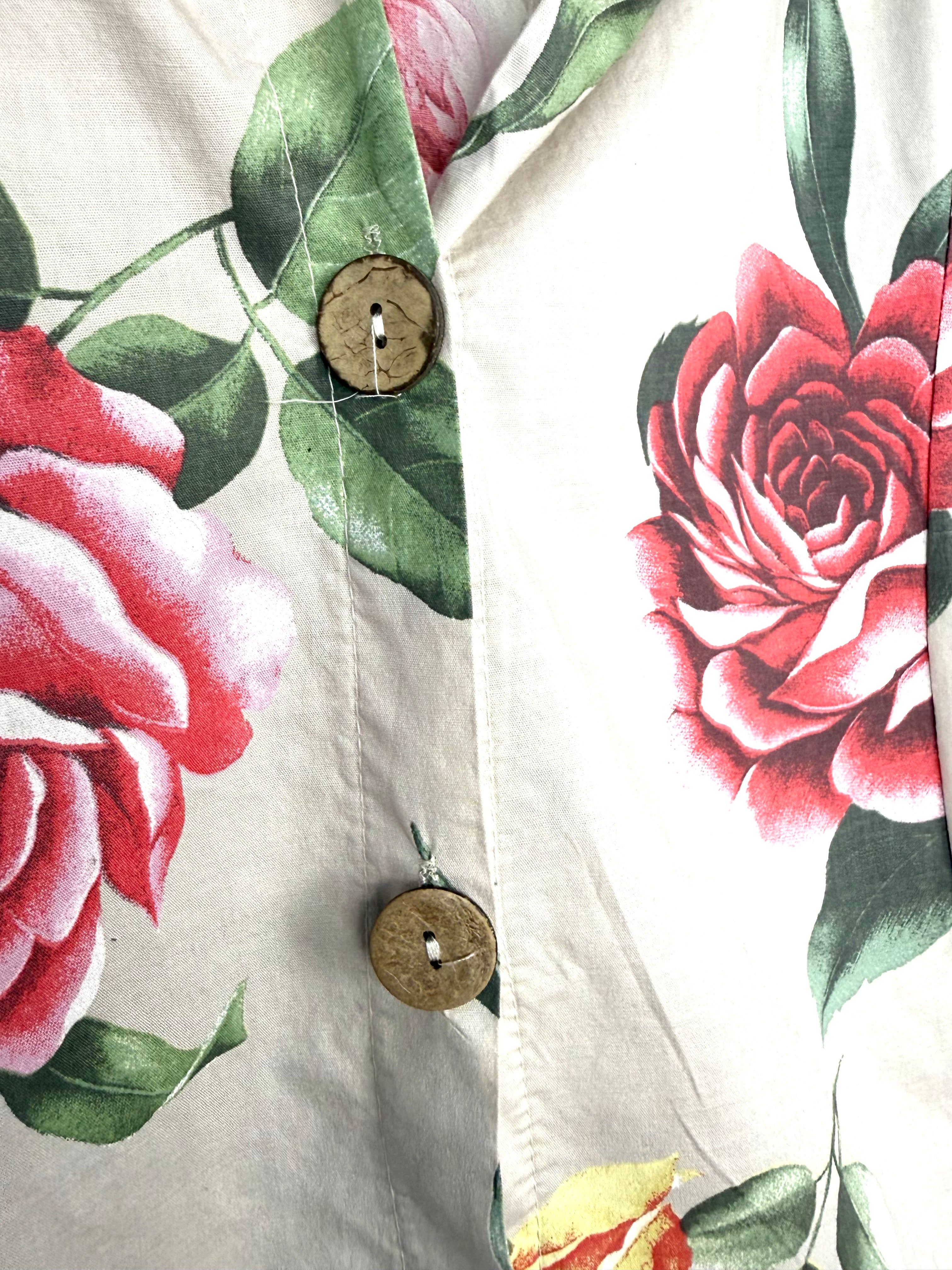front button detail talian boutique rose print jacket cottagecore aesthetic spring layering piece