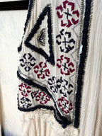 front detail on Boho Embroidered Beaded Kimono 