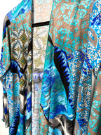 front drape on Judy Pannou Designs — Canadian Artisan Multi-Print Open Cardigan, Ashton ON  at Blue Sparrow Shop Canadian Resale Reimagined 